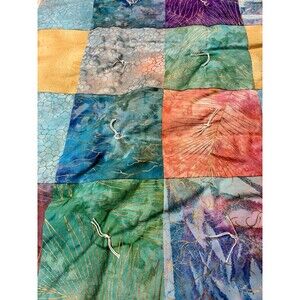 New Handmade 38" Square Pastel Batak  Wall Hanging, Lap Blanket, Table Cover